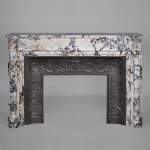 Beautiful Louis XVI style fireplace with half column in Panazeau marble