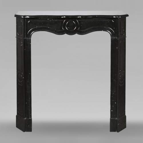 Louis XV style Pompadour mantel in black marble