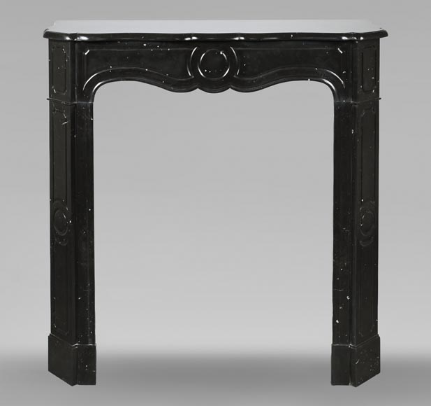 Louis XV style Pompadour mantel in black marble-0