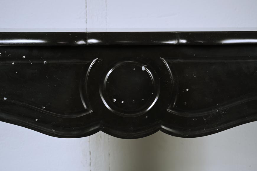 Louis XV style Pompadour mantel in black marble-1