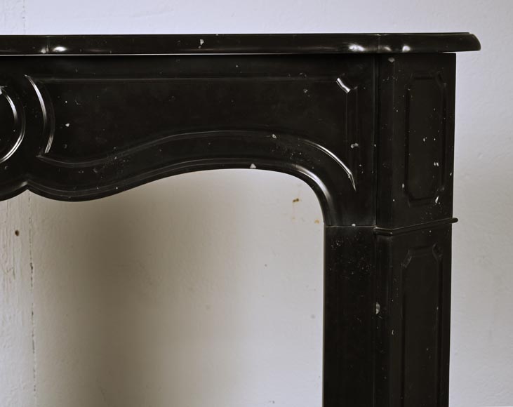 Louis XV style Pompadour mantel in black marble-6