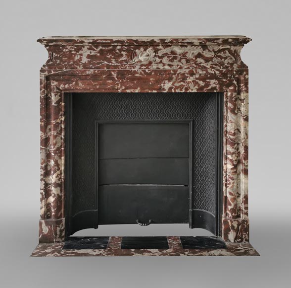 Bollection fireplace with acroterion in Red from the North marble-0