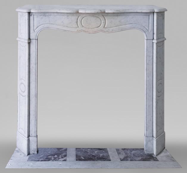 Pompadour fireplace in Carrara marble -0