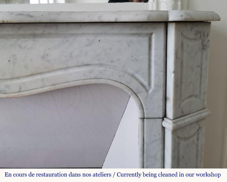 Pompadour fireplace in Carrara marble -5
