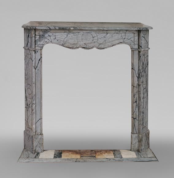 Small Pompadour fireplace in Bleu Fleury marble-0