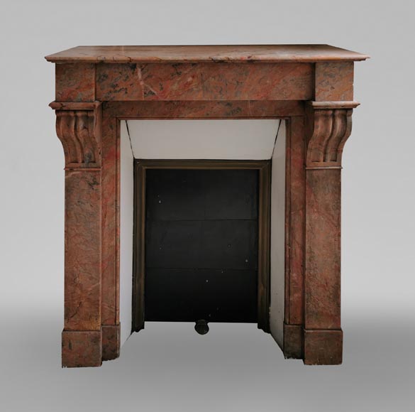 Napoleon III fireplace in Enjugerais marble with modillions-0