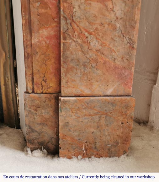 Napoleon III fireplace in Enjugerais marble with modillions-6