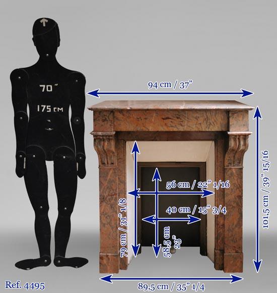 Napoleon III fireplace in Enjugerais marble with modillions-8