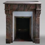 Napoleon III mantel in Enjugerais marble with modillions