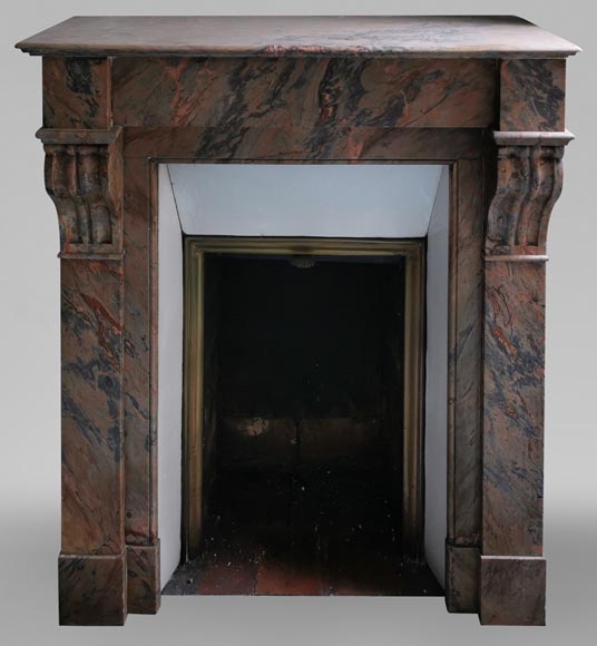 Napoleon III mantel in Enjugerais marble with modillions-0