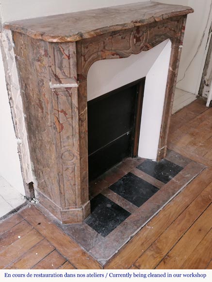 Small Pompadour model fireplace in Enjugerais marble-2