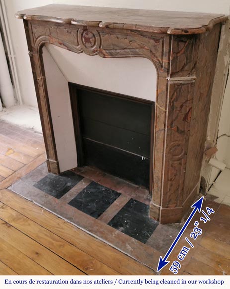 Small Pompadour model fireplace in Enjugerais marble-5