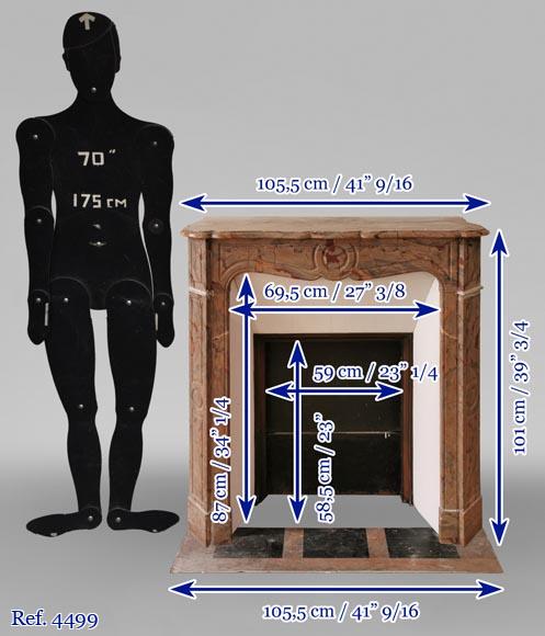 Small Pompadour model fireplace in Enjugerais marble-10