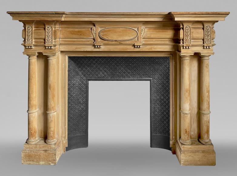  Beautiful Napoléon III fireplace in beech wood-0