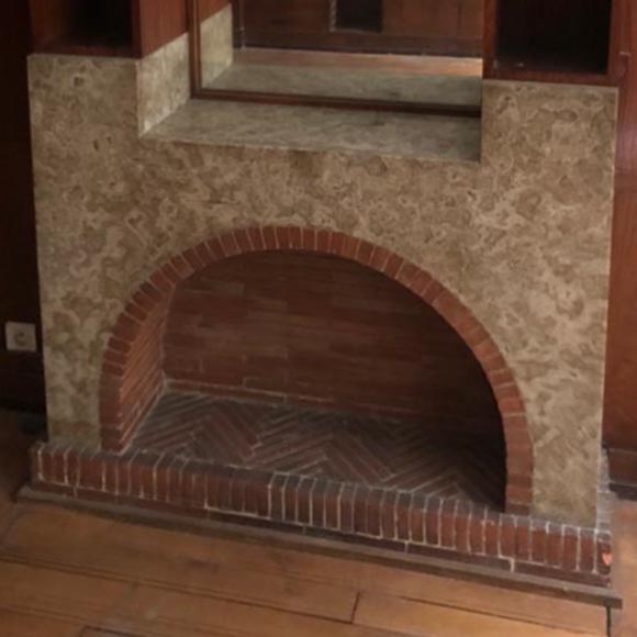 Small Art Deco style fireplace in Lunel marble-0