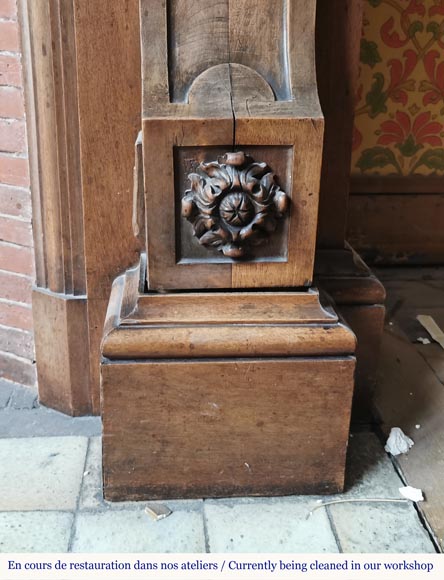 Napoleon III walnut fireplace surmounted by an important alcove-12