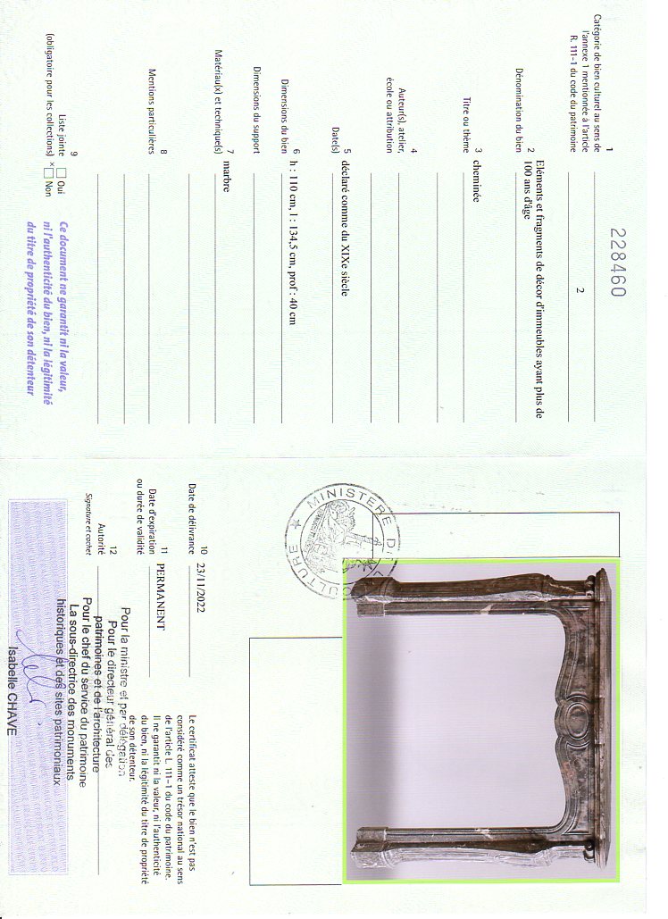 Export certificate