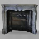 Beautiful Pompadour fireplace made of Blue Turquin marble
