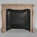 Beautiful Pompadour fireplace in Enjugerais marble