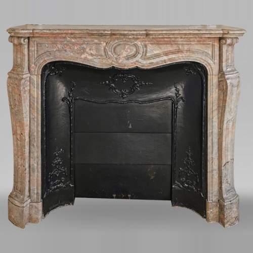 Beautiful Pompadour fireplace in Enjugerais marble