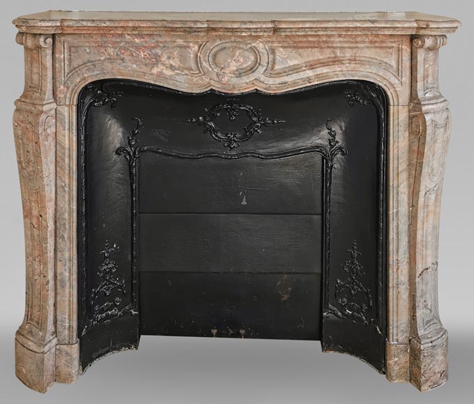 Beautiful Pompadour fireplace in Enjugerais marble-0