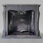 Beautiful Pompadour fireplace made of Blue Turquin marble