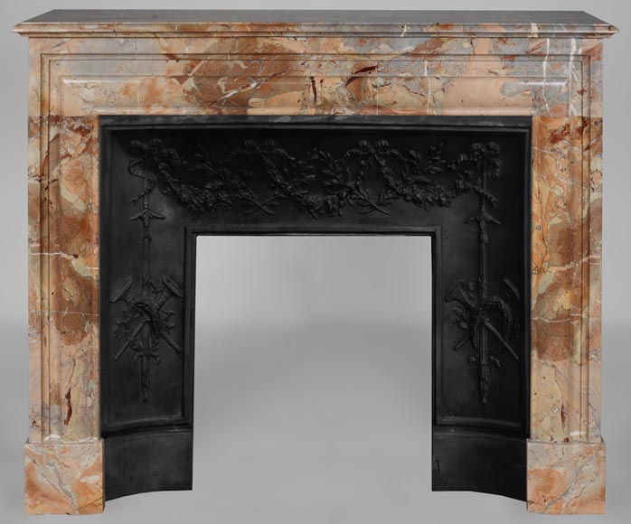 Louis XIV style fireplace in Sarrancolin marble-0