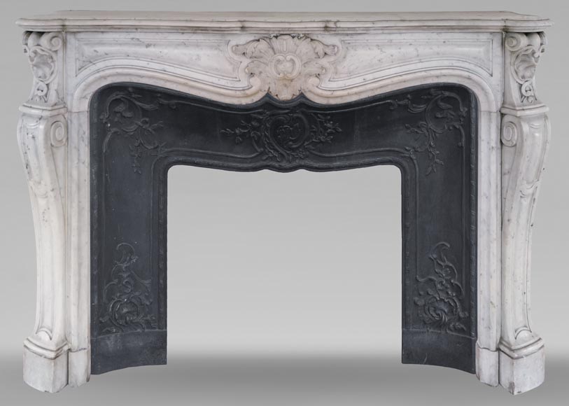 Beautiful Louis XV style fireplace in Carrara marble-0