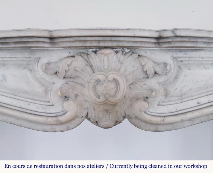 Beautiful Louis XV style fireplace in Carrara marble-1