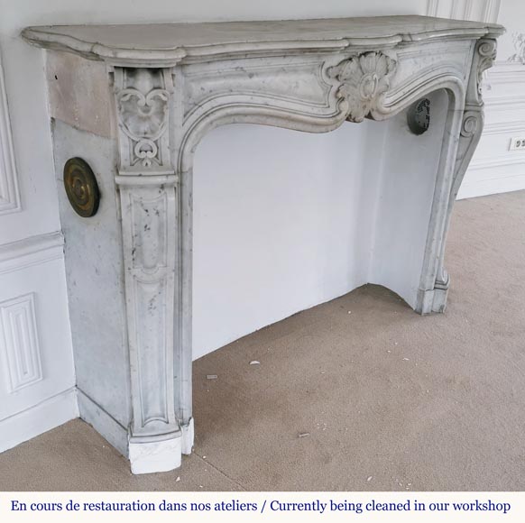 Beautiful Louis XV style fireplace in Carrara marble-3