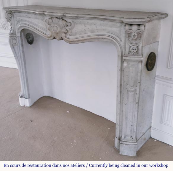 Beautiful Louis XV style fireplace in Carrara marble-5