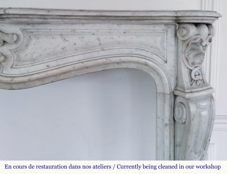 Beautiful Louis XV style fireplace in Carrara marble-6