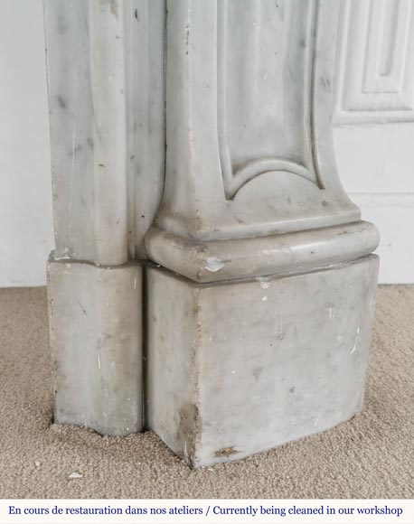 Beautiful Louis XV style fireplace in Carrara marble-7