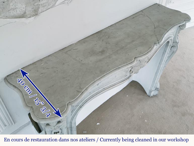 Beautiful Louis XV style fireplace in Carrara marble-8