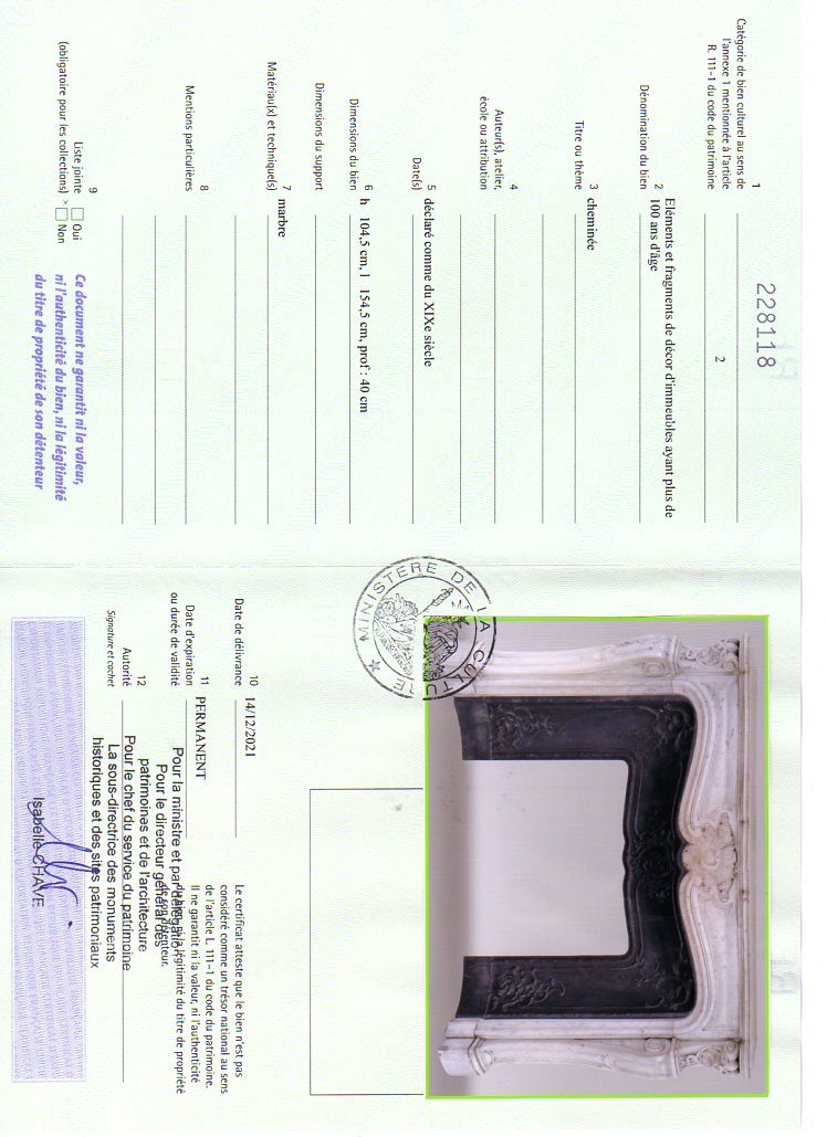 Export certificate