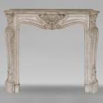 Small Louis XV style fireplace in Carrara marble