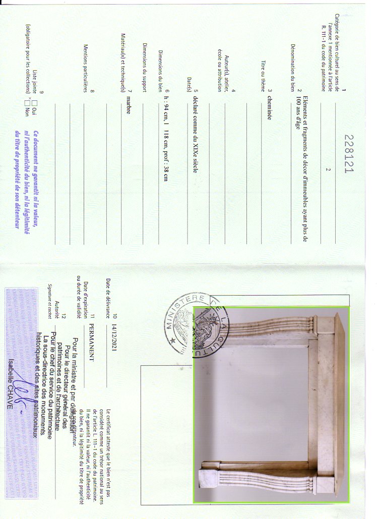 Export certificate