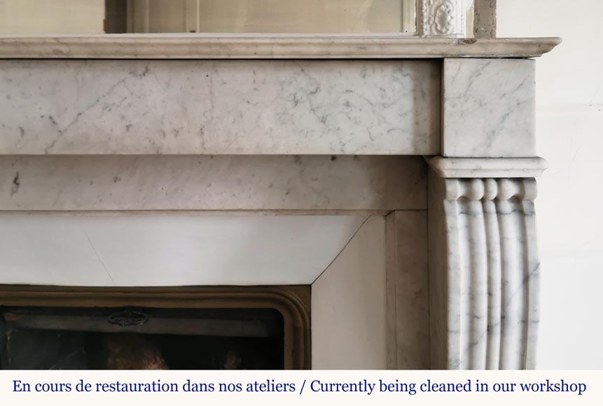 Louis Philippe style fireplace in Carrara marble -6
