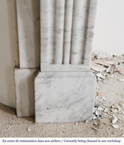 Louis Philippe style fireplace in Carrara marble -7