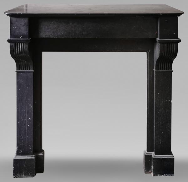 Small fireplace with modillions in Black marble-0