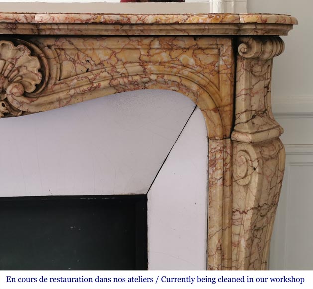 Louis XV style fireplace in Novulata breccia-7