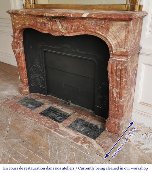 Louis XV style fireplace in Breche de Saint-Maximin marble-7