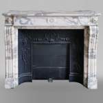 Louis XV style fireplace in Arabescato marble