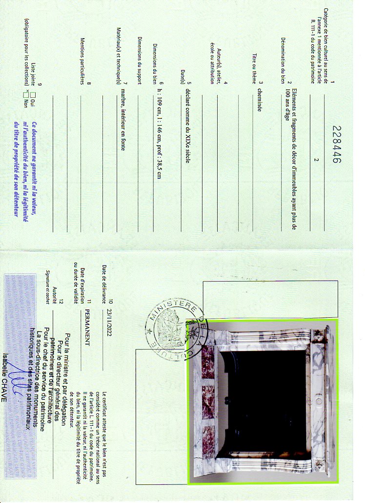 Export certificate