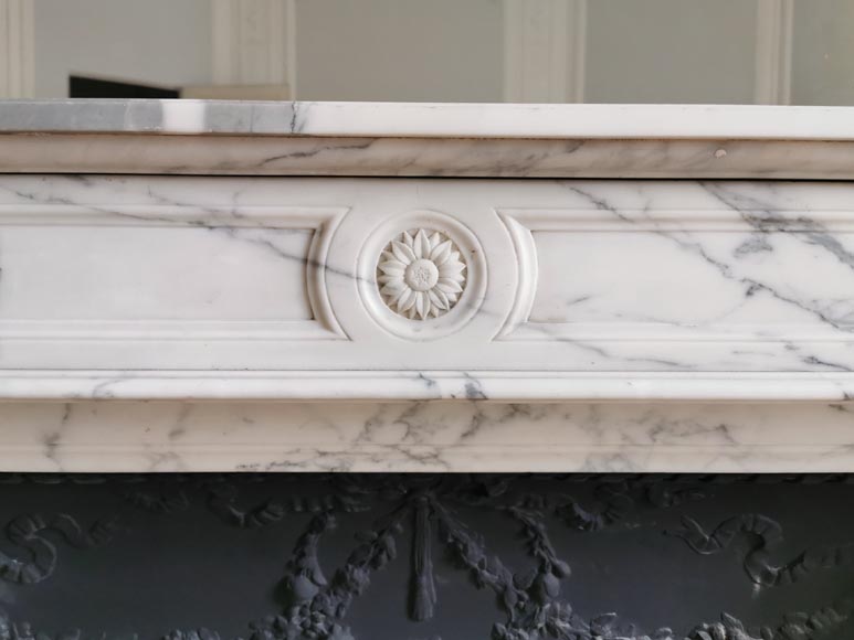 Louis XVI style fireplace in Arabescato marble-1