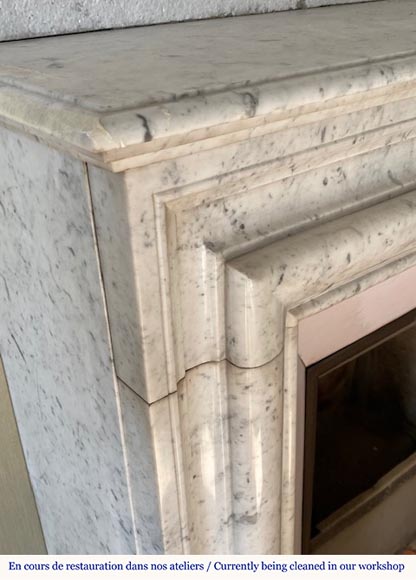Louis XIV style fireplace in Carrara marble -2