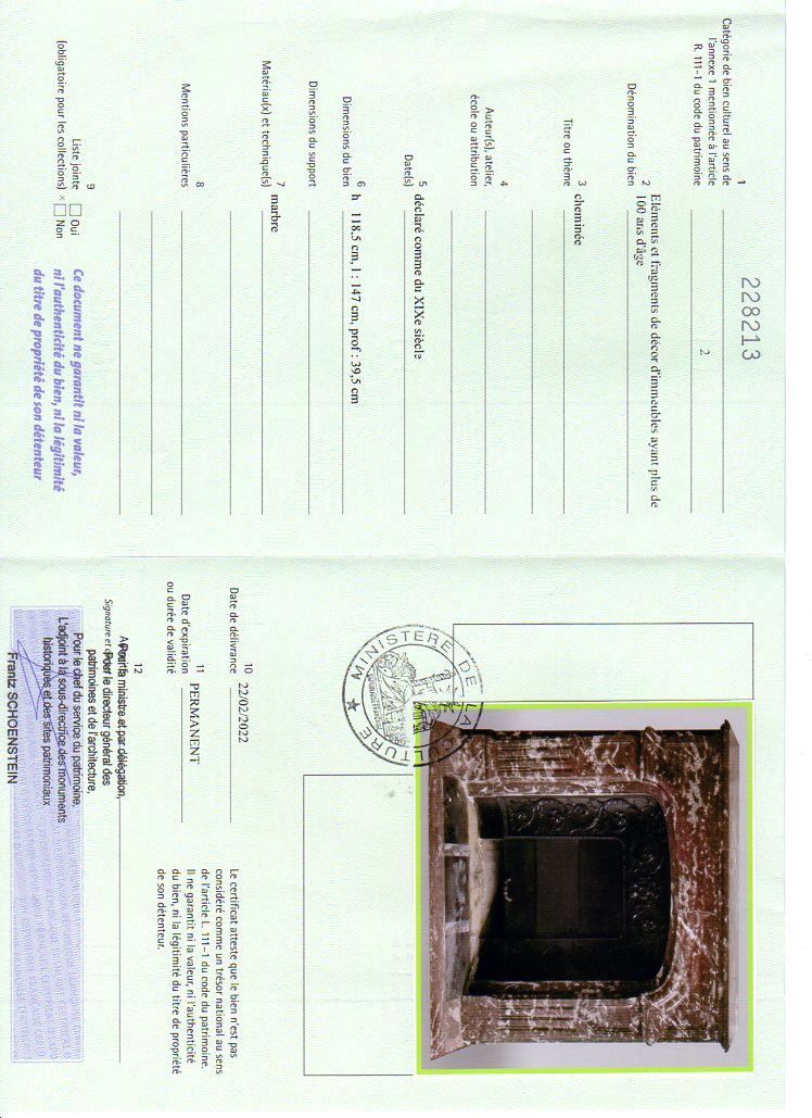 Export certificate