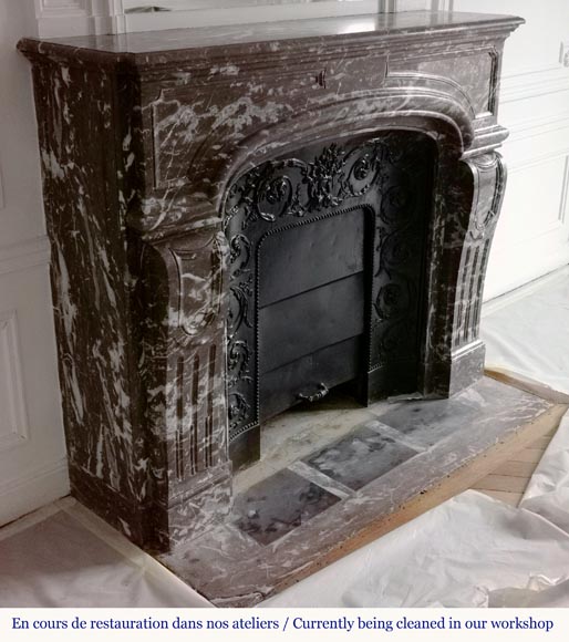 Regence style fireplace in Red of the North marble-2