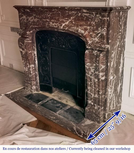 Regence style fireplace in Red of the North marble-5