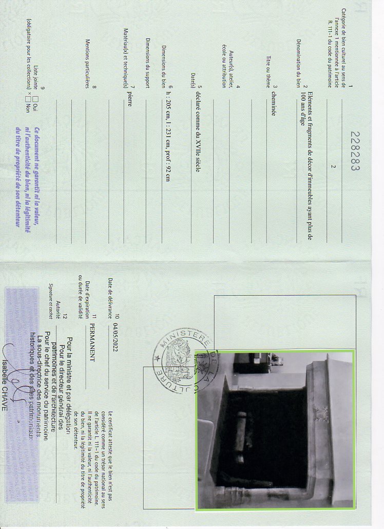 Export certificate